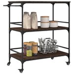 vidaXL Chariot cuisine chêne marron 100 5x50x105 cm bois d'ingénierie
