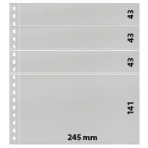 Feuilles de classement Omnia Lindner à 4 bandes pour timbres  blocs  enveloppes. Fond - Blanc