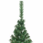 vidaXL Sapin de Noël artificiel moitié avec support vert 180 cm PVC