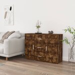 vidaXL Buffet Chêne fumé 91x29 5x65 cm Bois d'ingénierie