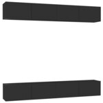 vidaXL Meubles TV 4 Pièces Noir 100x30x30 cm Bois d'ingénierie