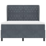 vidaXL Lit à ressorts avec matelas Gris foncé 160 x 200 cm Velours