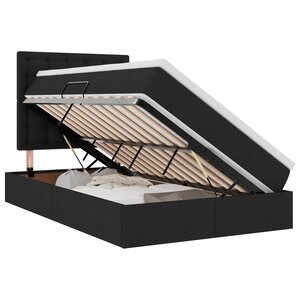 vidaXL Lit avec rangement et matelas Noir 120 x 200 cm Polyester