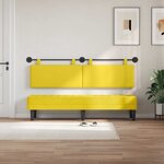 vidaXL Tête de lit suspendue Jaune clair Tissu en velours côtelé
