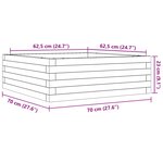 vidaXL Jardinière cire marron 70x70x23 cm bois de pin massif