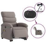 vidaXL Fauteuil inclinable de massage électrique Taupe Tissu