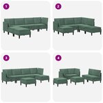 vidaXL Ensemble de meubles pour le salon 6 Pièces Vert Mer Velours