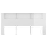 vidaXL Armoire de tête de lit Blanc brillant 220x18 5x104 5 cm