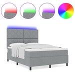 vidaXL Lit à ressorts avec matelas Gris clair 140 x 200 cm tissu