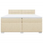 vidaXL Sommier à lattes de lit avec matelas Crème 200x200 cm Tissu