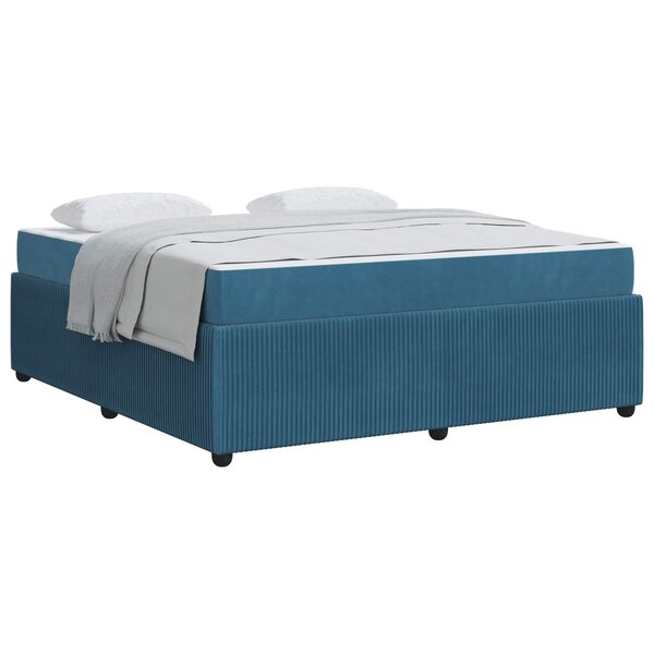 vidaXL Cadre de lit avec matelas Bleu 180 x 200 cm tissu