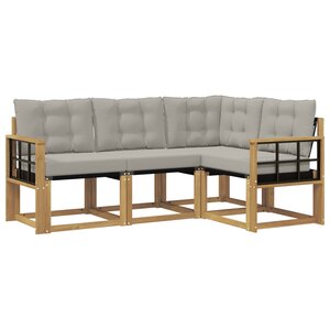 vidaXL Ensemble de canapés d'extérieur 4 pc Blanc et gris clair
