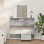 vidaXL Table de Toilette Gris béton 100 x 41 x 140 cm