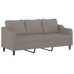 vidaXL Ensemble de canapés 3 Pièces avec coussins taupe tissu