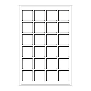 Plateaux numismatiques Leuchtturm format L à 24 cases carrées.