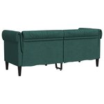vidaXL Canapé Chesterfield 2 places vert foncé tissu