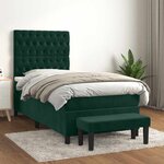 vidaXL Sommier à lattes de lit et matelas Vert foncé 80x200 cm Velours