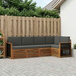 vidaXL Ensemble de canapé d'angle 4 Pièces Naturel et Anthracite