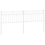 vidaXL Tête de lit métal blanc 180 cm