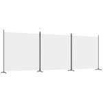 vidaXL Cloison de séparation 3 panneaux Blanc 525x180 cm Tissu