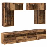 vidaXL Meubles TV muraux 6 Pièces Chêne noir Bois d'ingénierie