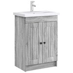 vidaXL Armoire sous évier de salle de bain Sonoma gris