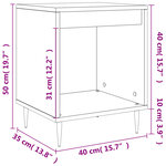 vidaXL Tables de chevet 2 Pièces gris béton 40x35x50 cm bois d’ingénierie