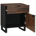 vidaXL Armoire de chevet 50x33x60 cm en bois massif noyer