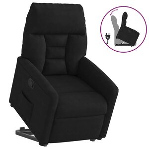 vidaXL Fauteuil inclinable noir tissu microfibre