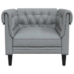 vidaXL Fauteuil Chesterfield Gris clair 78.5 x 74.5 x 74.5 cm tissu