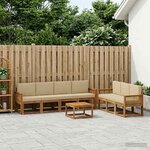 vidaXL Ensemble de canapés d'extérieur 8 Pièces Naturel et Beige