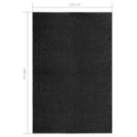 Vidaxl paillasson lavable noir 120x180 cm