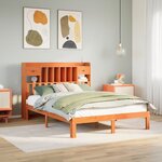 vidaXL Lit bibliothèque sans matelas cire marron 140x200 cm pin massif