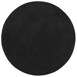 vidaXL Tapis HUARTE à poils courts doux et lavable noir Ø 200 cm