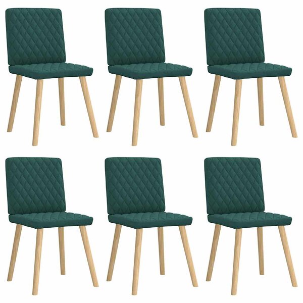 vidaXL Chaises à manger lot de 6 vert foncé tissu
