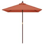 vidaXL Parasol de jardin avec mât en bois terre cuite 198x198x231 cm