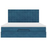 VidaXL Cadre de lit ottoman avec matelas bleu foncé 160x200 cm velours