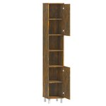 vidaXL Armoire de bain Chêne fumé 30x30x179 cm Bois d'ingénierie