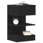 vidaXL Cabinet de chevet Chêne noir 40 x 35 x 65 cm Bois d'ingénierie