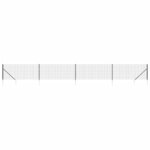 vidaXL Clôture en treillis métallique et ancrage anthracite 1x10 m