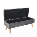 Banquette coffre multifonctionnelle 40 x 110 x 40 cm avec rangement assise rembourrée style contemporain en MDF gris 13_0017448