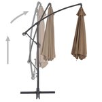 vidaXL Parasol en porte-à-feux avec poteau en aluminium 300 cm Taupe