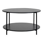 Table basse noire avec cadre noir Ø 80 x 45 cm