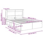 vidaXL Cadre de lit Gris Sonoma 140 x 200 cm Pin massif