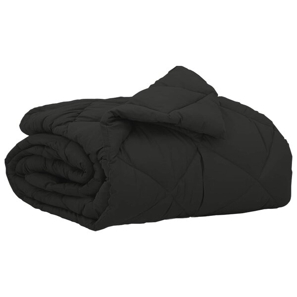 vidaXL Duvet d'été simple Noir 200 x 155 cm Microfibre