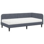 vidaXL Cadre de lit d'angle Gris foncé 90 x 190 cm Velours