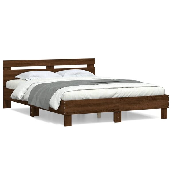 vidaXL Cadre de lit sans matelas chêne marron 150x200 cm