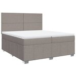 vidaXL Sommier à lattes de lit avec matelas Taupe 200x200 cm Tissu