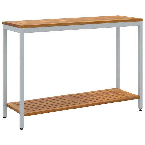 vidaXL Table de jardin avec stockage Naturel et gris 110 x 35 x 75 cm