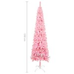 Vidaxl arbre de noël mince avec led rose 150 cm